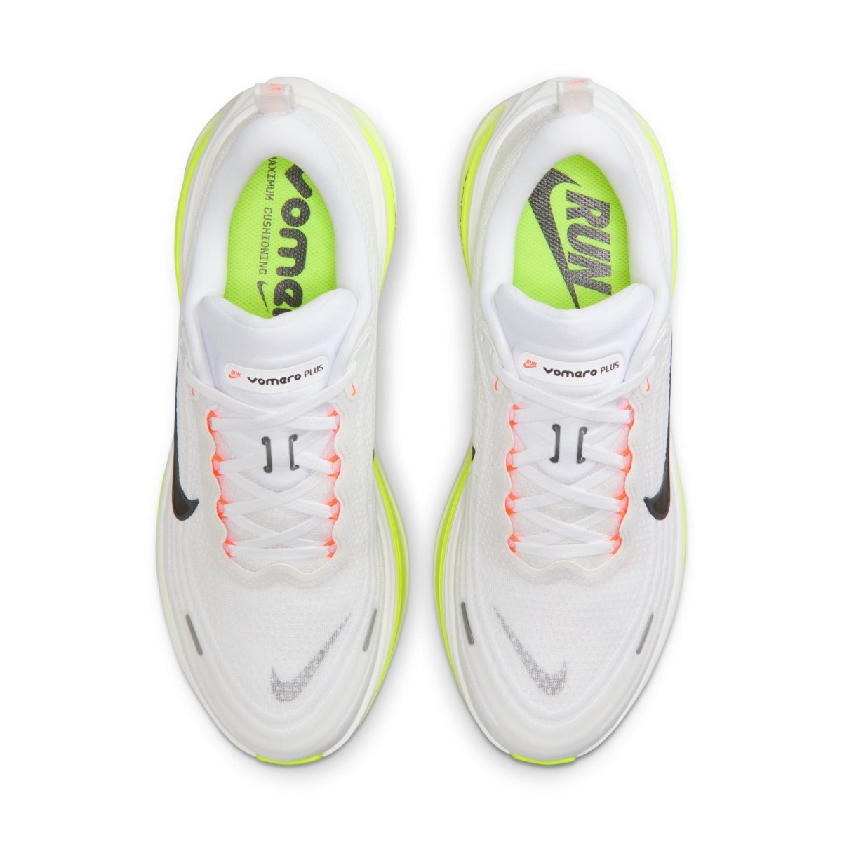 Nike Men's Vomero Plus Running Shoes - White/Black - Volt