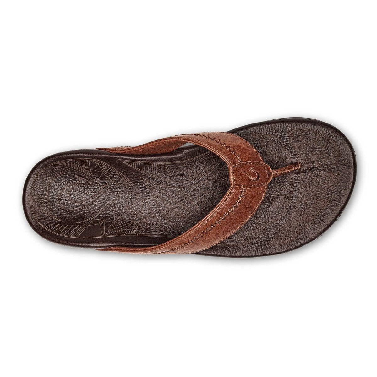 Olukai Men's Hiapo Leather Sandals - Rum/Dark Wood
