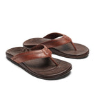 Olukai Men's Hiapo Leather Sandals - Rum/Dark Wood