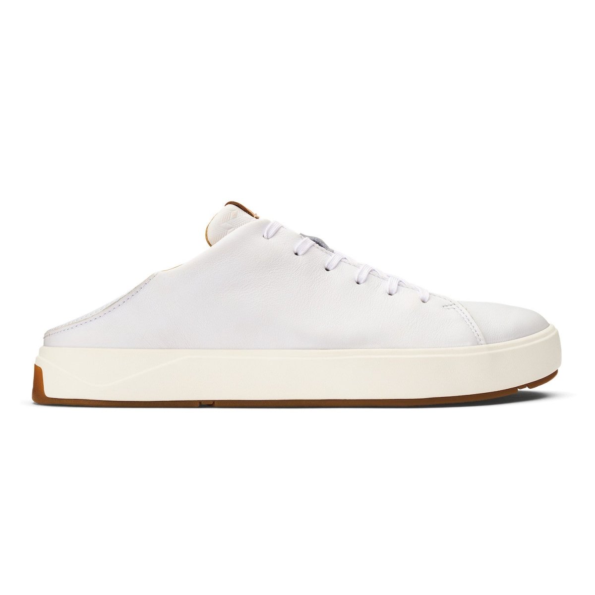 Olukai Men's Lae'ahi Li 'Ili Waterproof Leather Sneaker - Bright White
