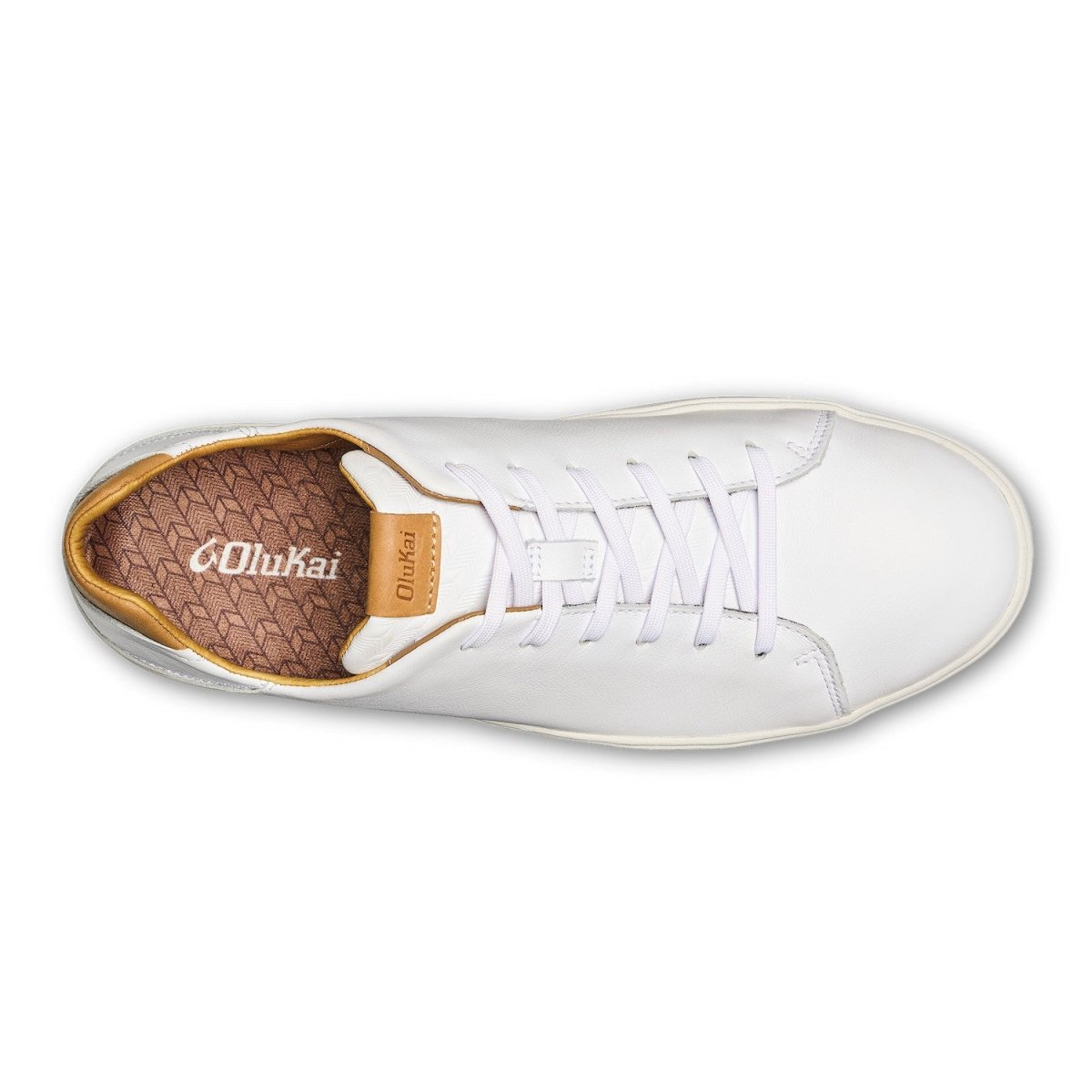 Olukai Men's Lae'ahi Li 'Ili Waterproof Leather Sneaker - Bright White
