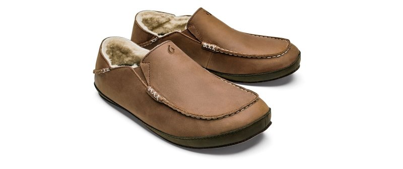 Olukai Men's Moloa Slipper - Toffee/Dark Wood