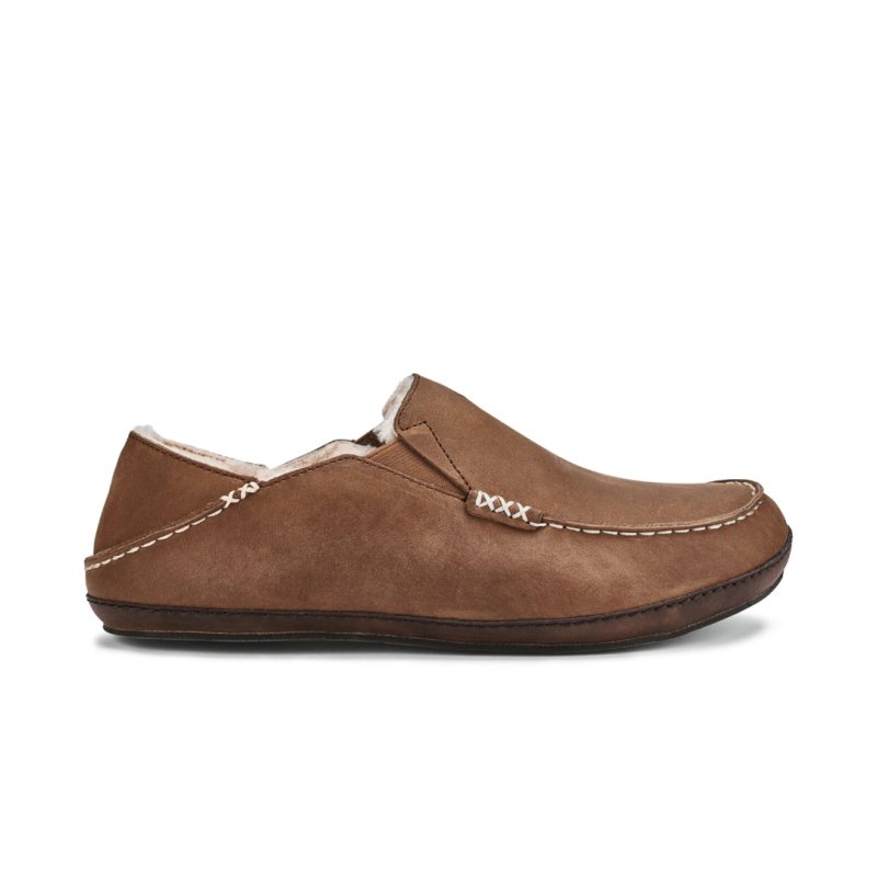 Olukai Men's Moloa Slipper - Toffee/Dark Wood