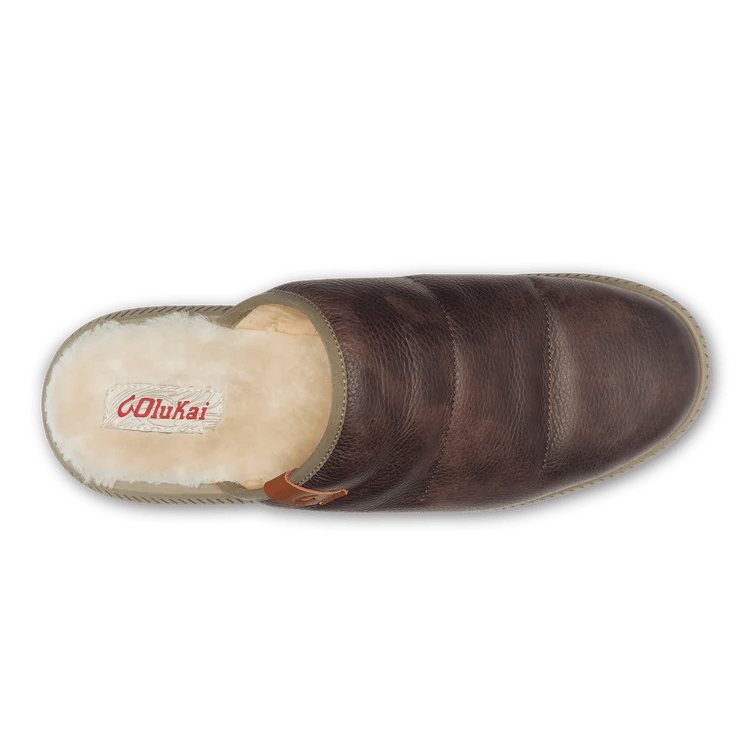 Olukai Men's Mua 'Ili Slipper - Dark Wood/Silt