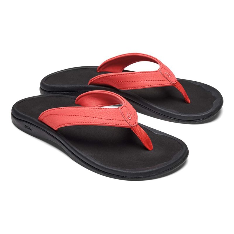 Olukai Women's Ohana - Hot Coral/Black