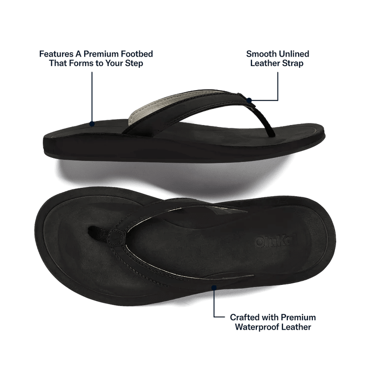 Olukai Women's Southshore Waterproof Leather Sandals - Lava Rock