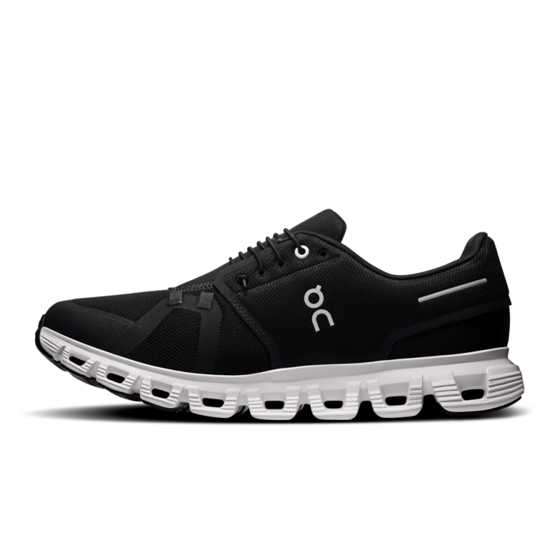 On Men's Cloud 6 Lifestyle Shoes - Black/White (Wide Width)