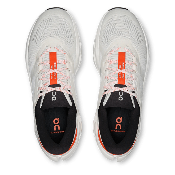 On Men's Cloudrunner 3 Running Shoes - Ivory/Flame