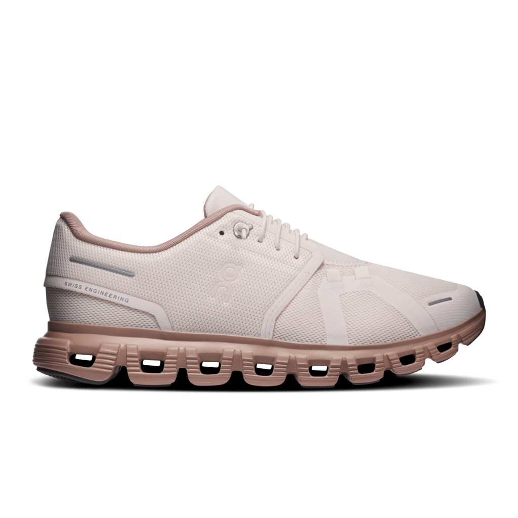 On Women's Cloud 6 Lifestyle Shoes - Oyster/Biscuit