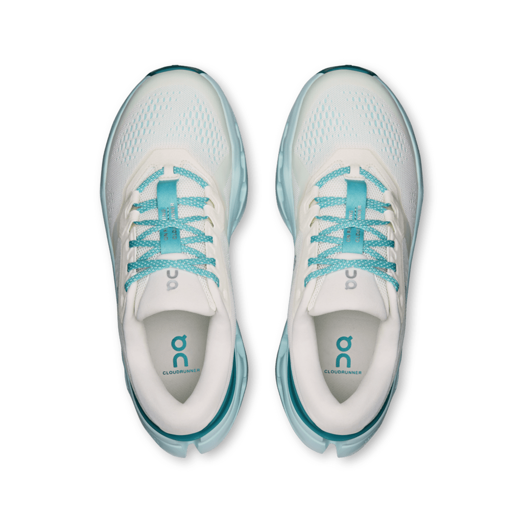 On Women's Cloudrunner 3 Running Shoes - Ivory/Aquamarine