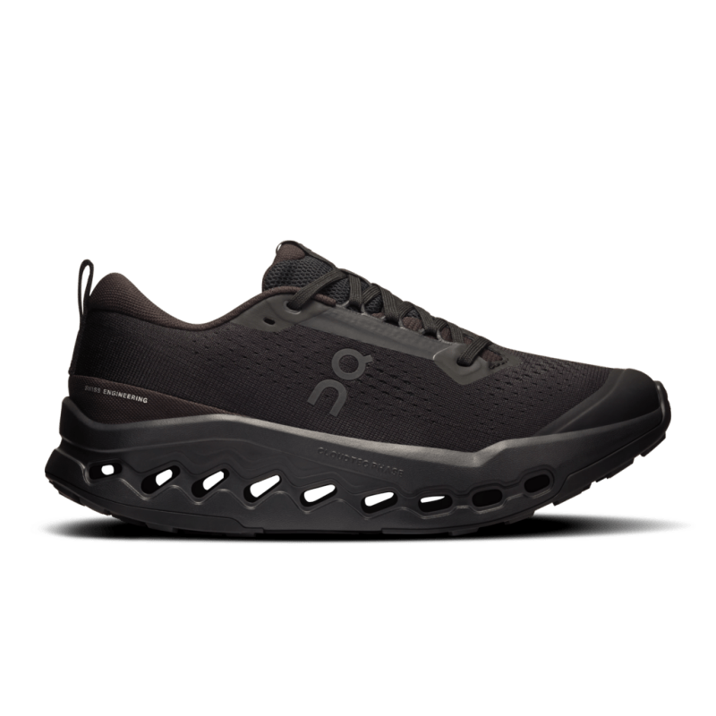 On Women's Cloudsurfer Trail 2 Running Shoes - Black/Black