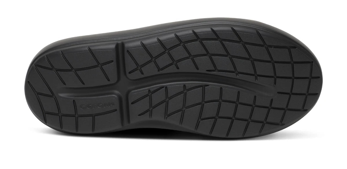 OOFOS Men's OOmg Club+ Leather Slip-On - Black