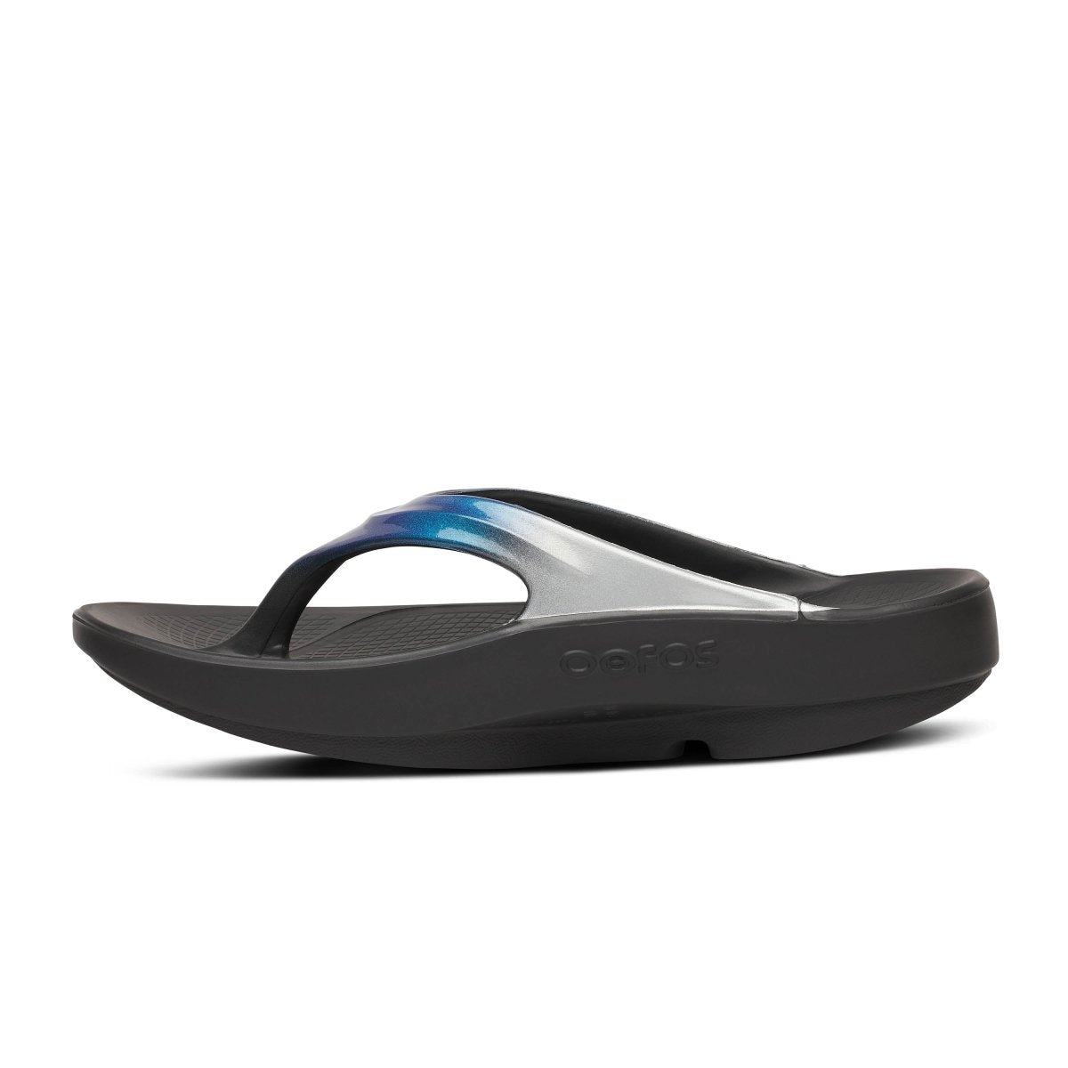 OOFOS Women's OOlala Luxe Thong Sandal - Shimmer Blue
