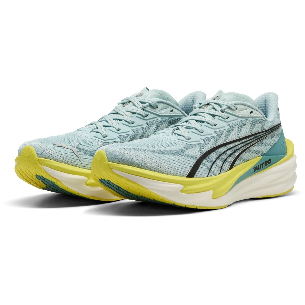 Puma Men's Deviate Nitro 4 Running Shoes - Baltic Sea Blue/Fresh Water