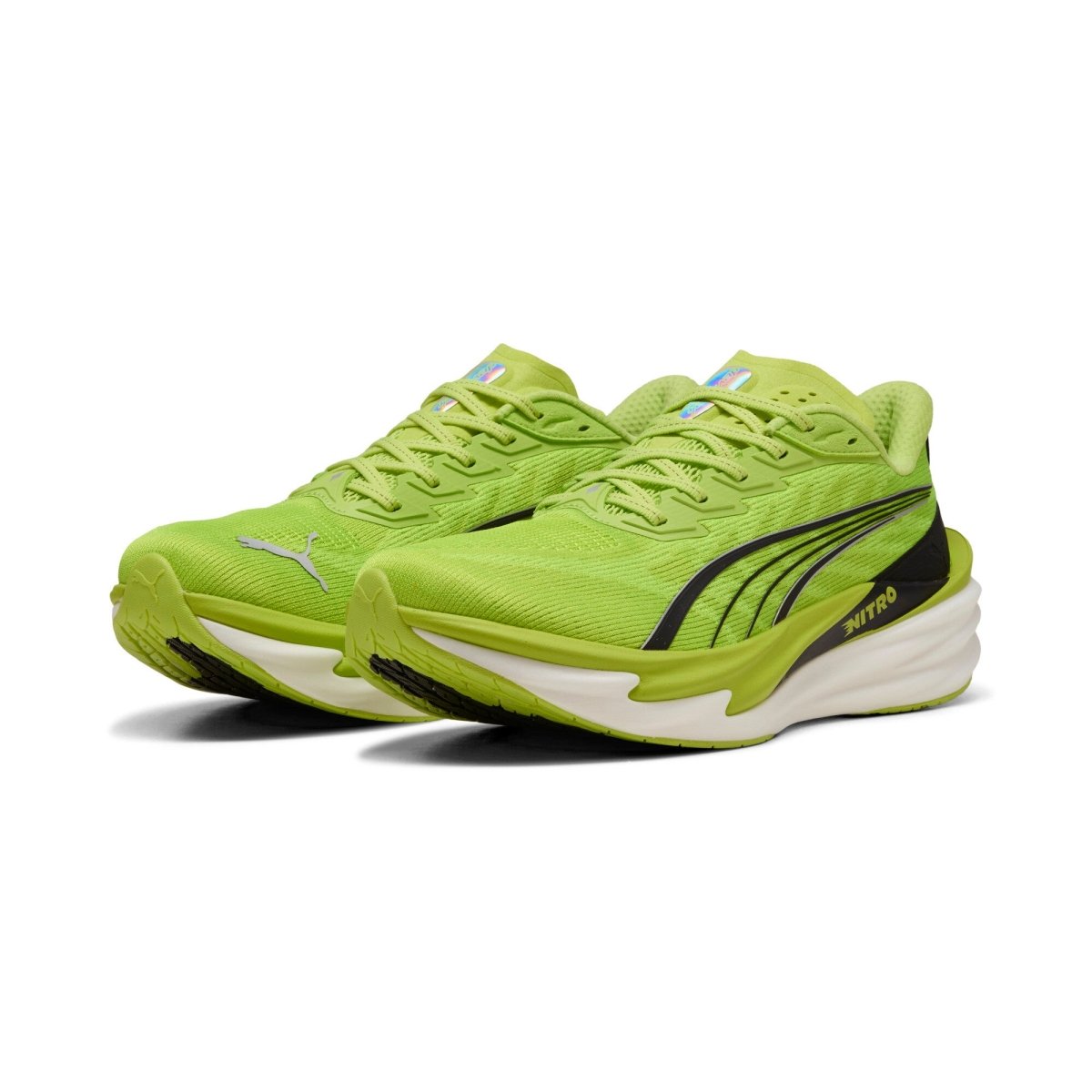 Puma Men's Deviate Nitro 4 Running Shoes - Sunny Lime/Puma Black