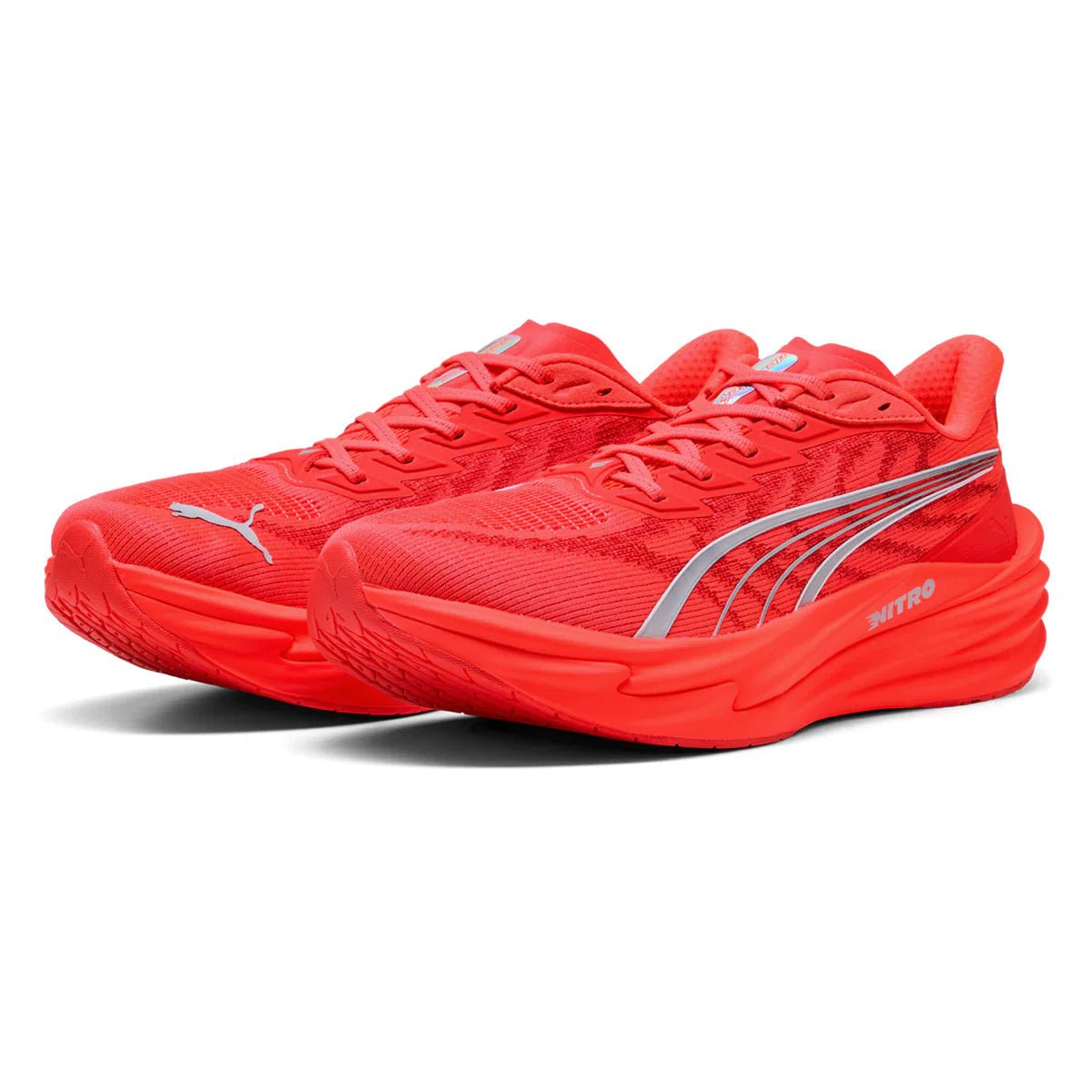 Puma Men's Deviate Nitro 4 Running Shoes - Ultra Red/Silver
