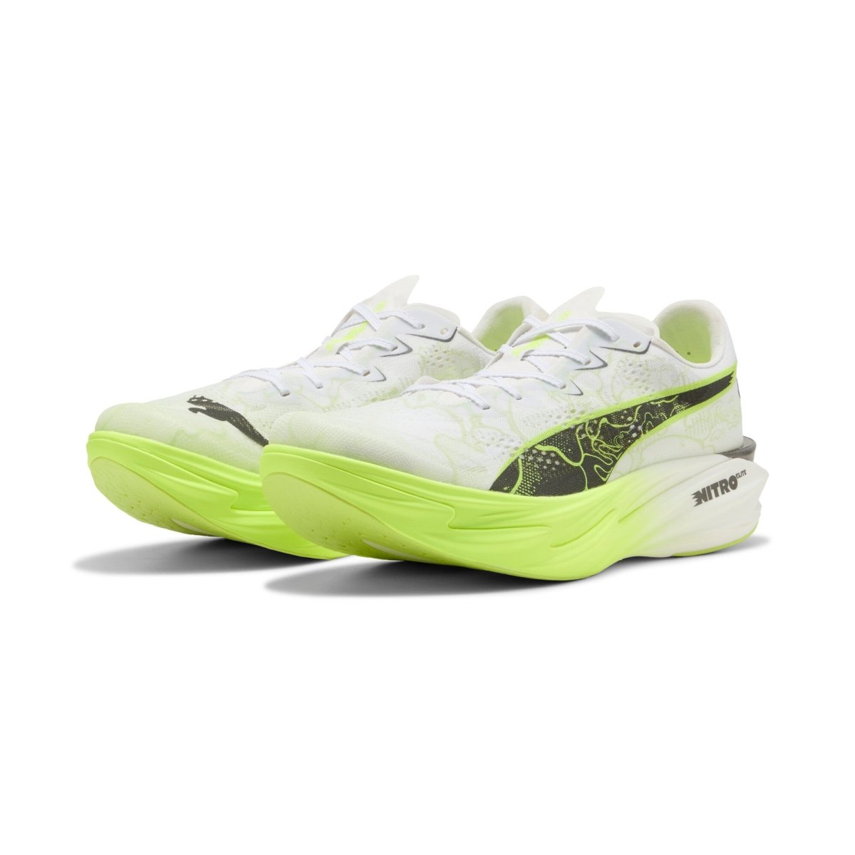 Puma Men's Deviate Nitro Elite 4 Ekiden - Puma White/Lime Squeeze