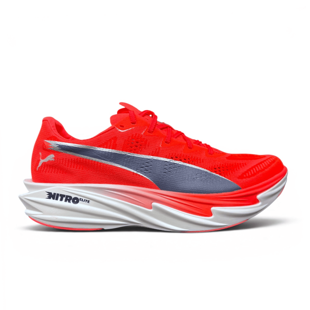 Puma Men's Deviate Nitro Elite 4 Running Shoes - Ultra Red/Inky Depths/White