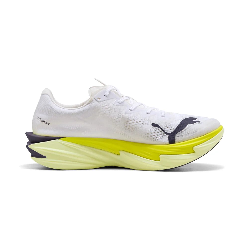 Puma Men's Deviate Nitro Elite 4 Running Shoes - White/Apple Spritz/Lux Lime