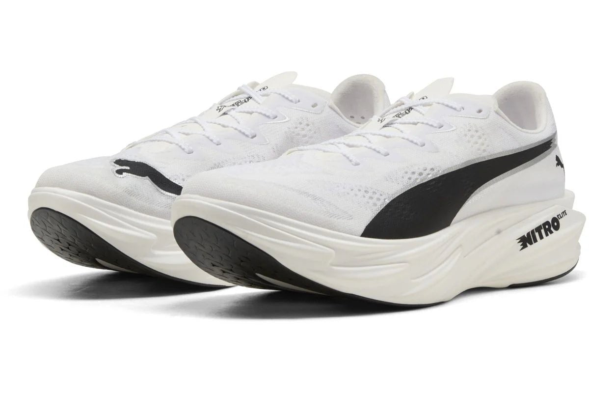 Puma Men's Deviate Nitro Elite 4 Running Shoes - White/Black