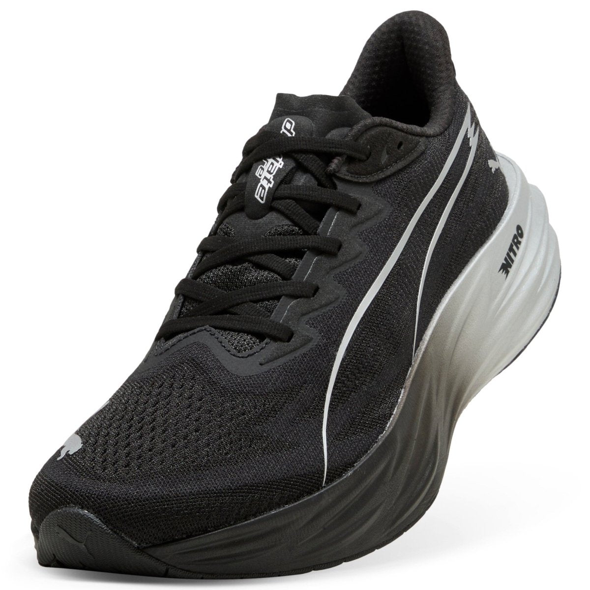 Puma Men's Deviate Pure Nitro Running Shoes - Black/Dark Gray/Silver