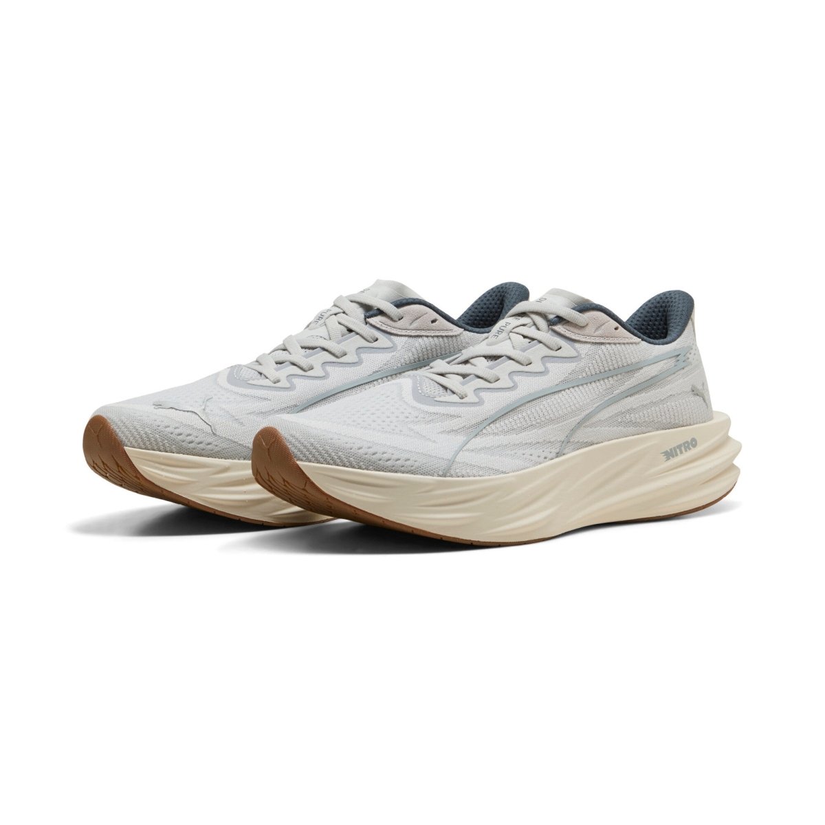 Puma Men's Deviate Pure Nitro Running Shoes - Cool Light Gray/Blue Gray
