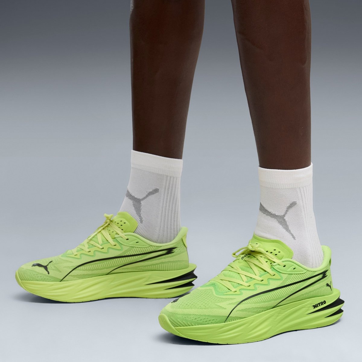 Puma Men's Deviate Pure Nitro Running Shoes - Sunny Lime/Black