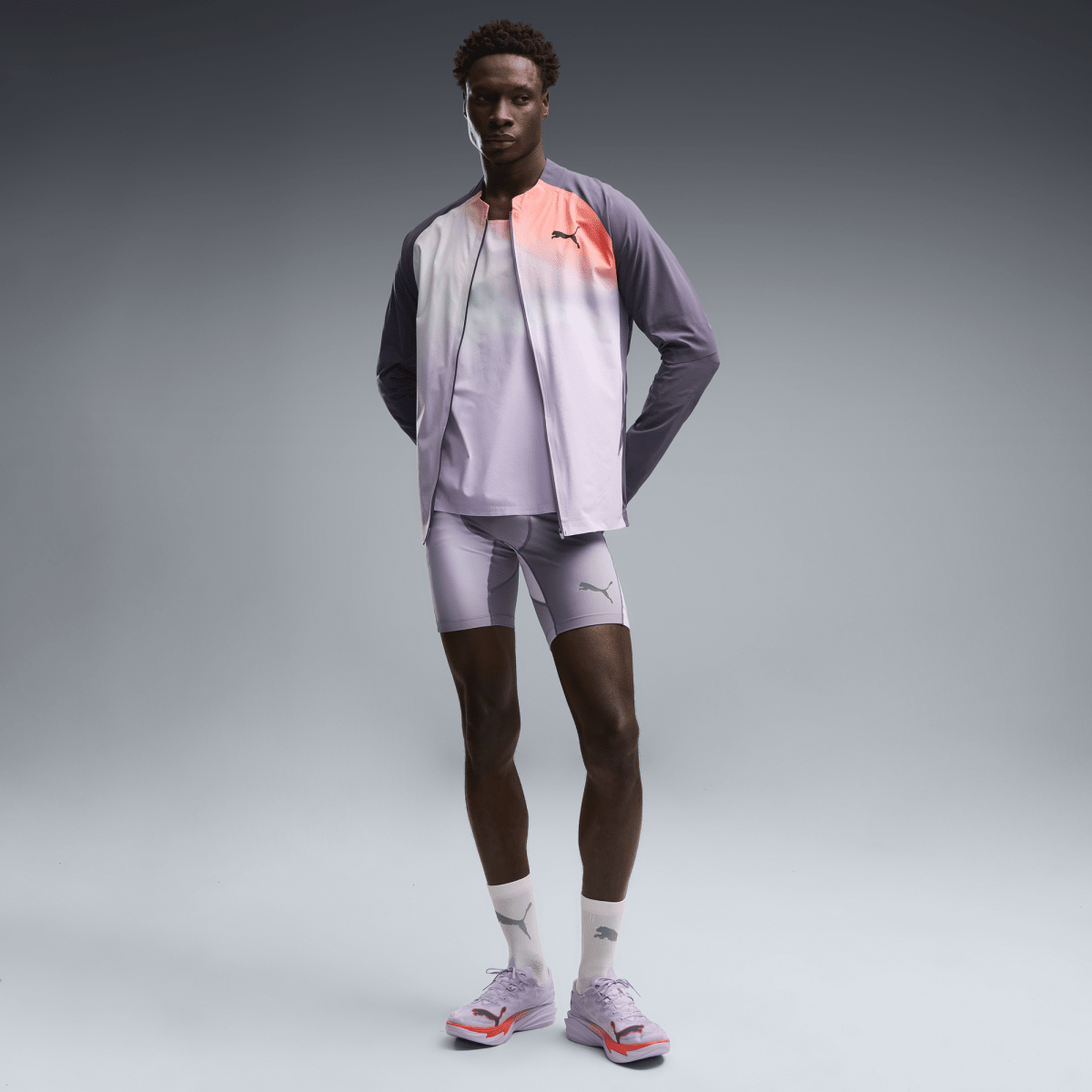 Puma Men's Lightspeed Printed 8" Running Half Tights - Inky Depths