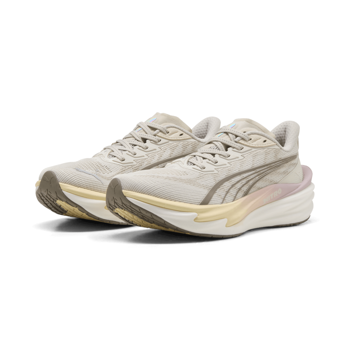 Puma Women's Deviate Nitro 4 Running Shoes - Alpine Snow/Misty Pink