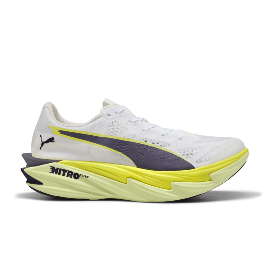 Puma Women's Deviate Nitro Elite 4 Running Shoes - White/Apple Spritz/Lux Lime