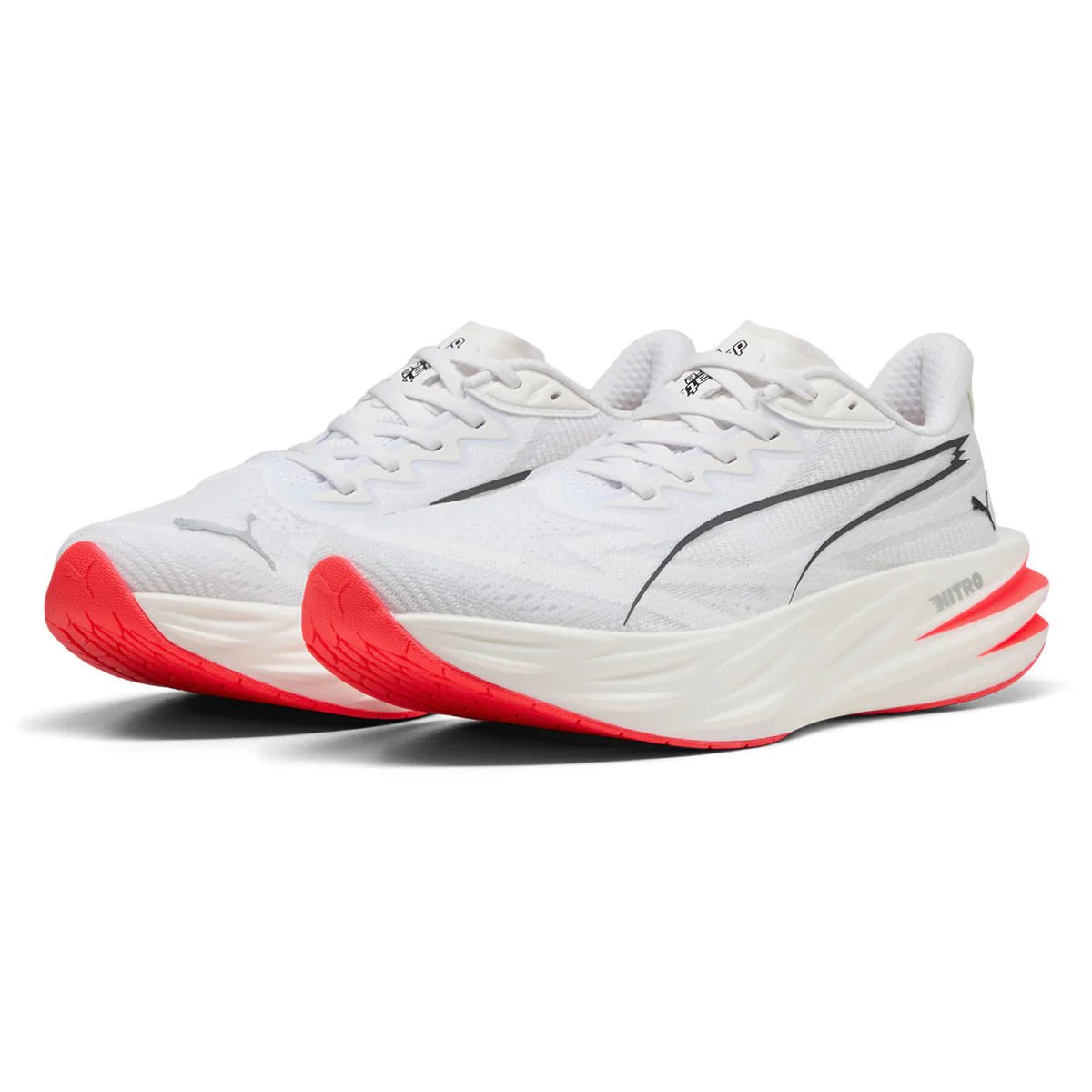 Puma Women's Deviate Pure Nitro Running Shoes - White/Ultra Red