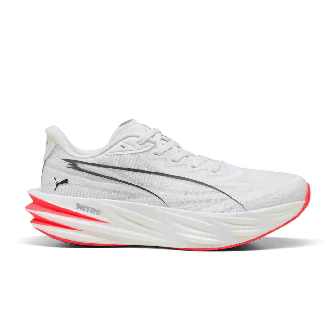 Puma Women's Deviate Pure Nitro Running Shoes - White/Ultra Red