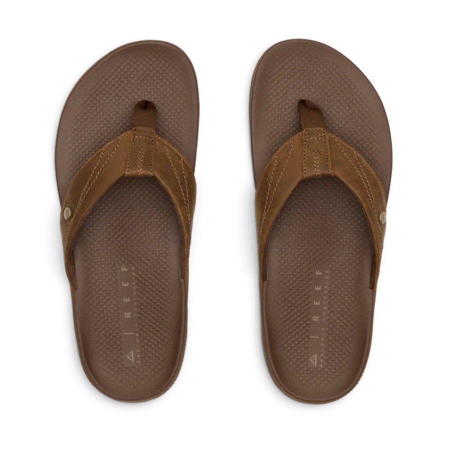 Reef Men's Phantom Lux Leather Flip Flops - Toffee