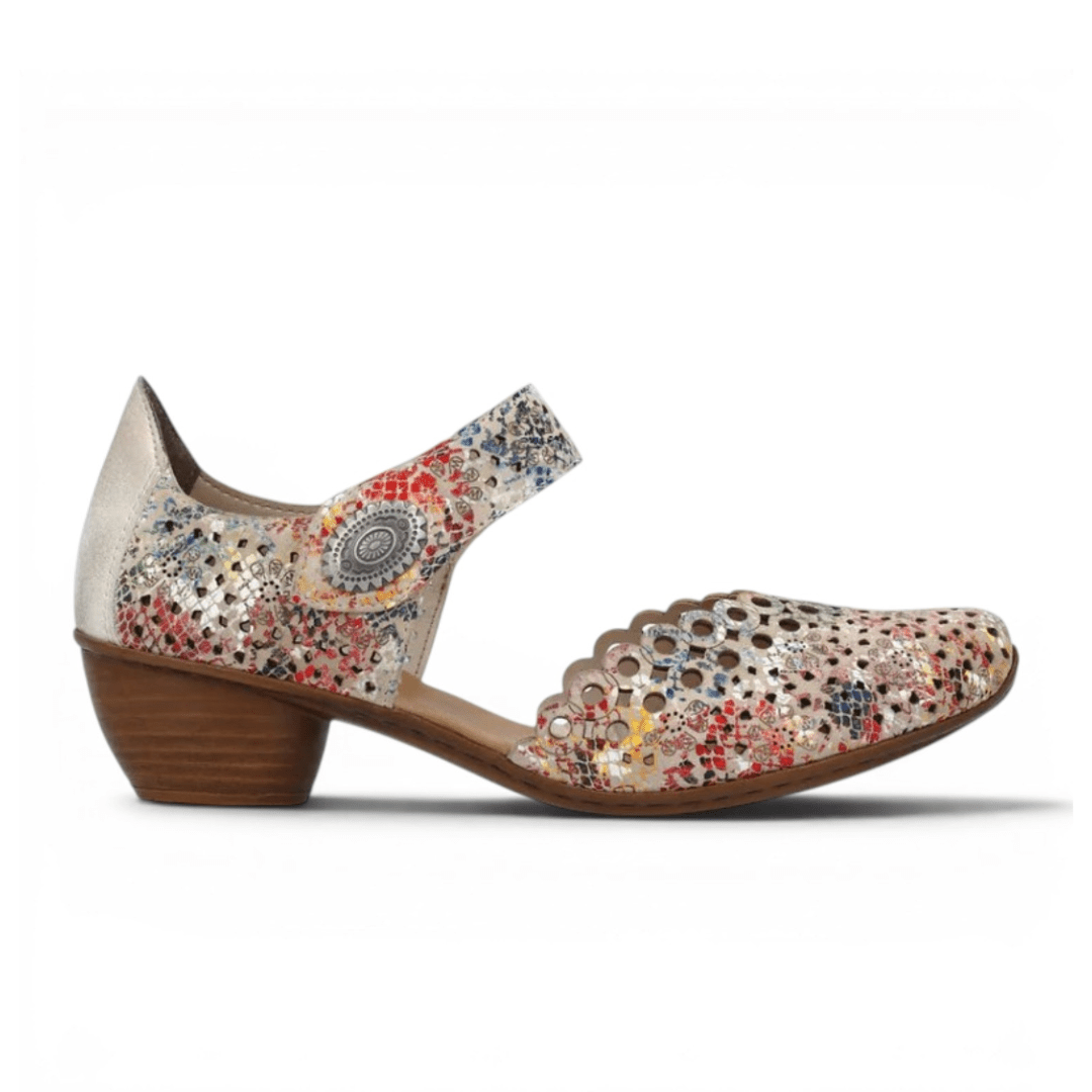 Rieker Women's Mirjam 43753 - 91 - Beige Multi/Muschel