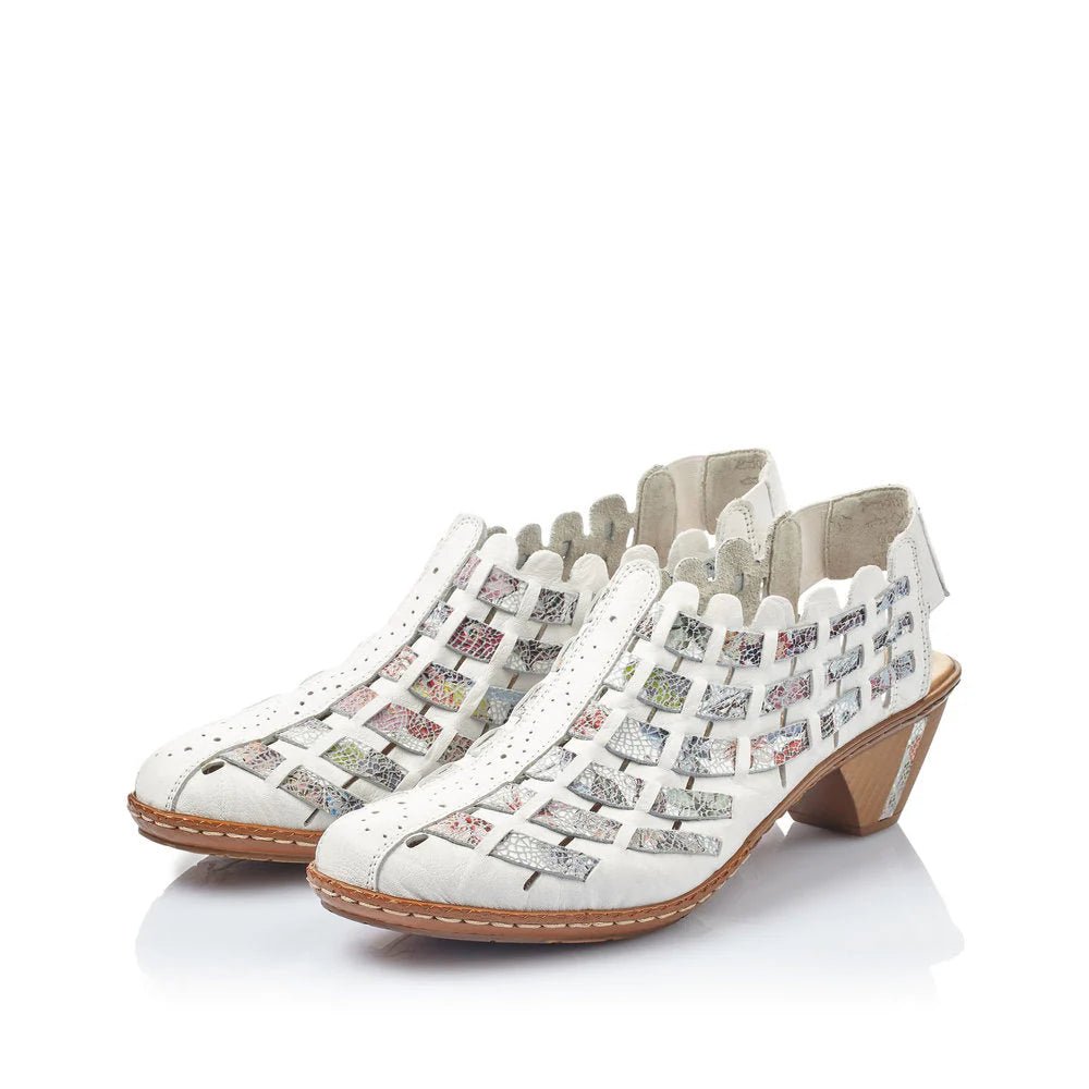 Rieker Women's Sina 46778 - 80 - White/Ice Multi