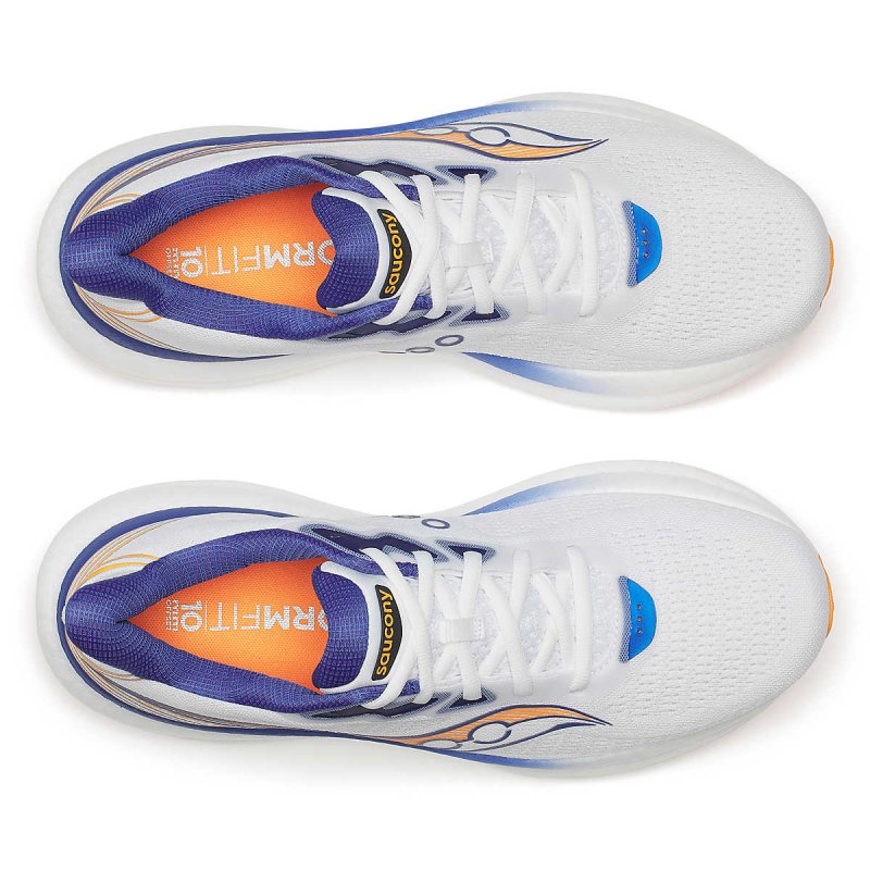 Saucony Men's Triumph 23 Running Shoes - White/Azurite – Seliga Shoes
