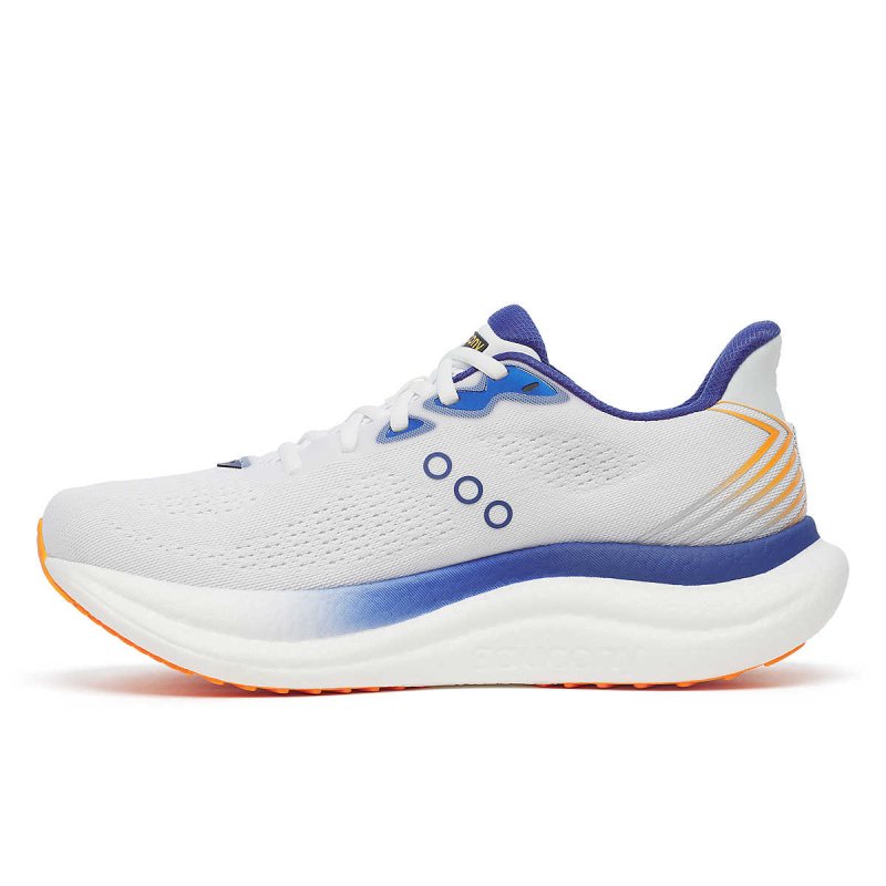 Saucony Men's Triumph 23 Running Shoes - White/Azurite – Seliga Shoes