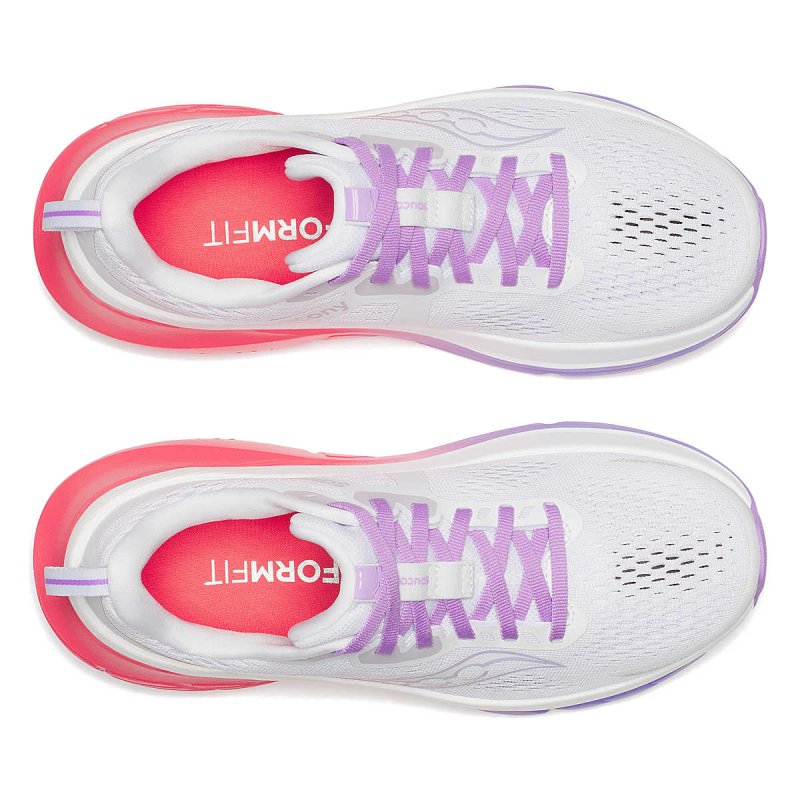 Saucony Women's Guide 18 Running Shoes - White/Crocus – Seliga Shoes