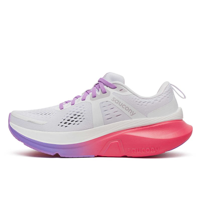 Saucony Women's Guide 18 Running Shoes - White/Crocus – Seliga Shoes