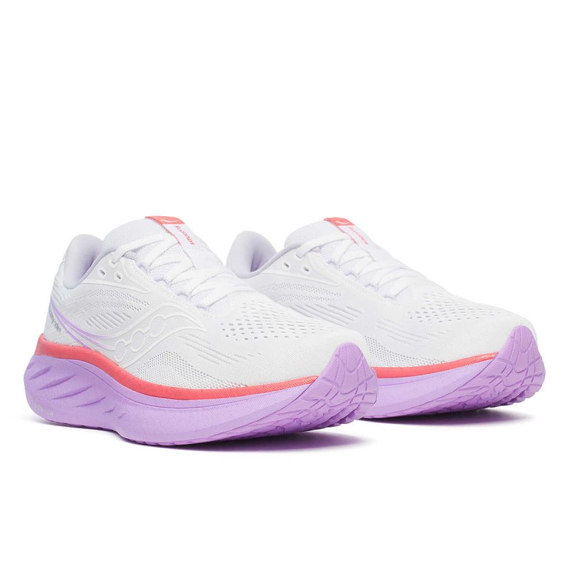 Saucony Women's Ride 18 - White/Coral
