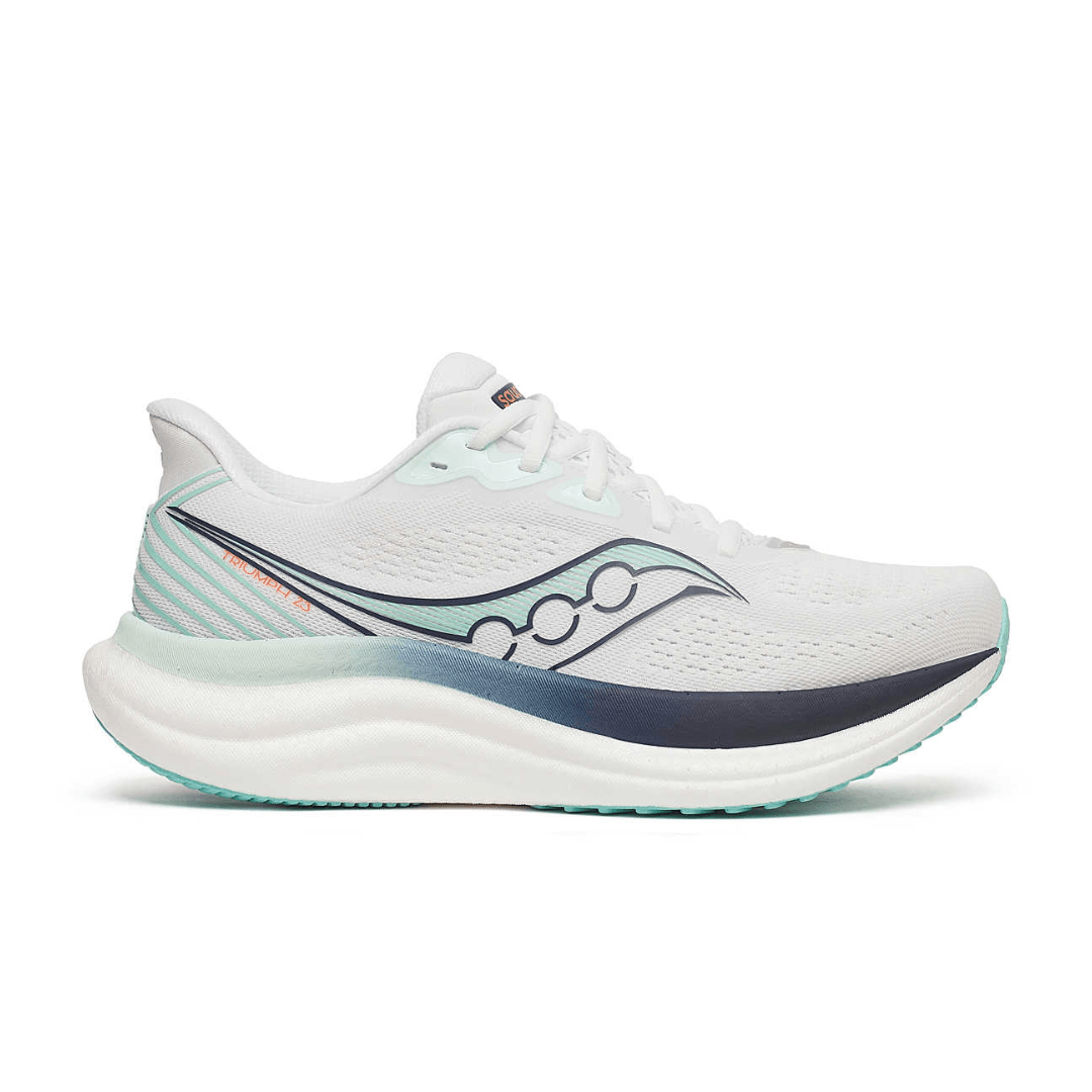 Saucony Women's Triumph 23 Running Shoes - White/Navy