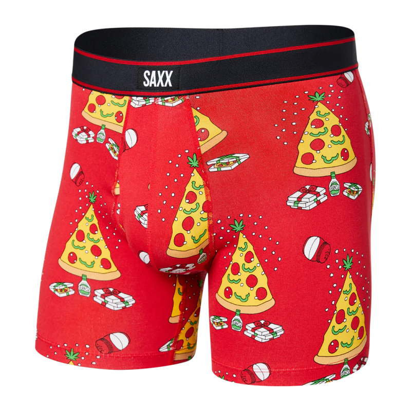 SAXX Men's Daytripper Boxer Brief Underwear - Pizza On Earth - Red