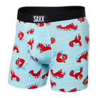 SAXX Men's Ultra Boxer Brief Underwear - Lobster Lounge - Aqua