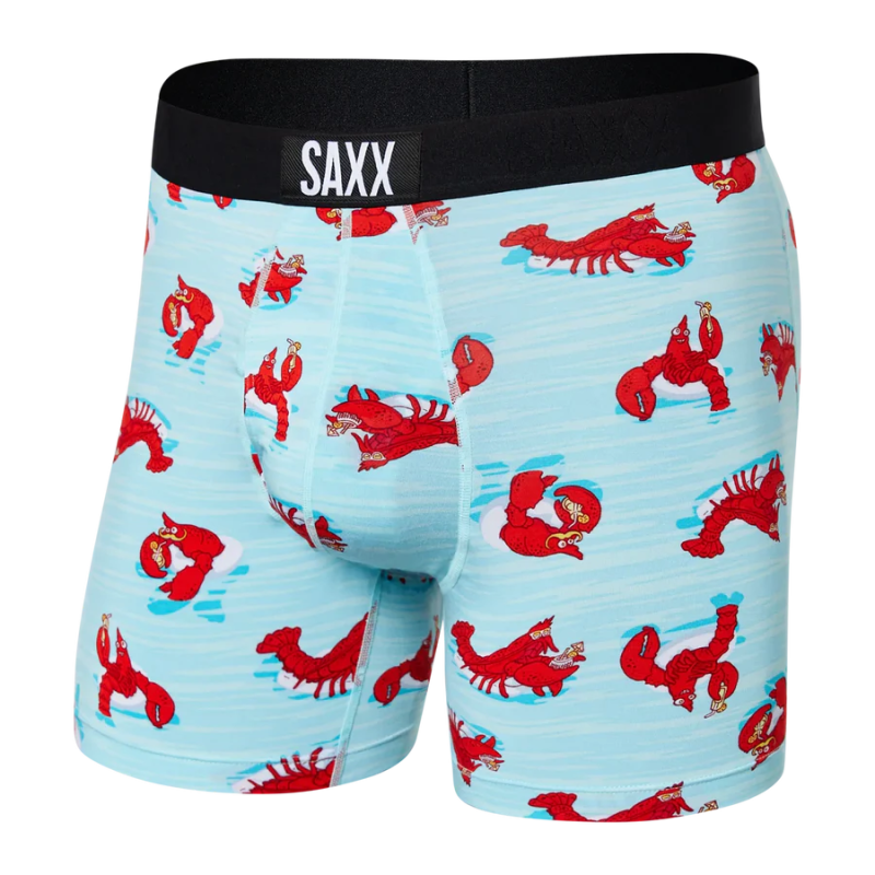 SAXX Men's Ultra Boxer Brief Underwear - Lobster Lounge - Aqua