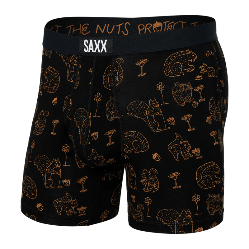 SAXX Men's Ultra Boxer Brief Underwear - Protect the Nuts - Black