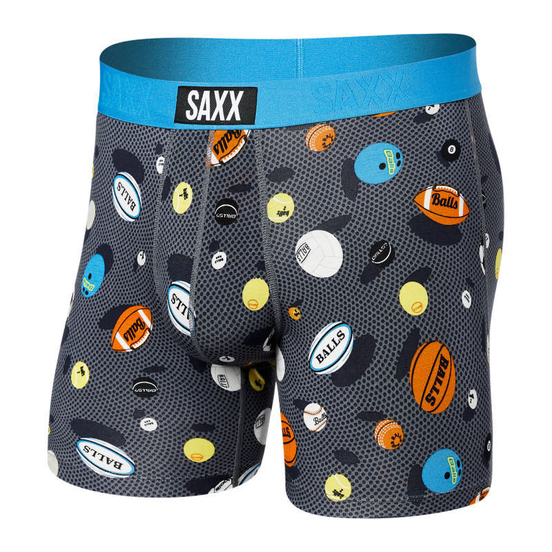 SAXX Men's Vibe Boxer Brief Underwear - Balls to the Walls - Black