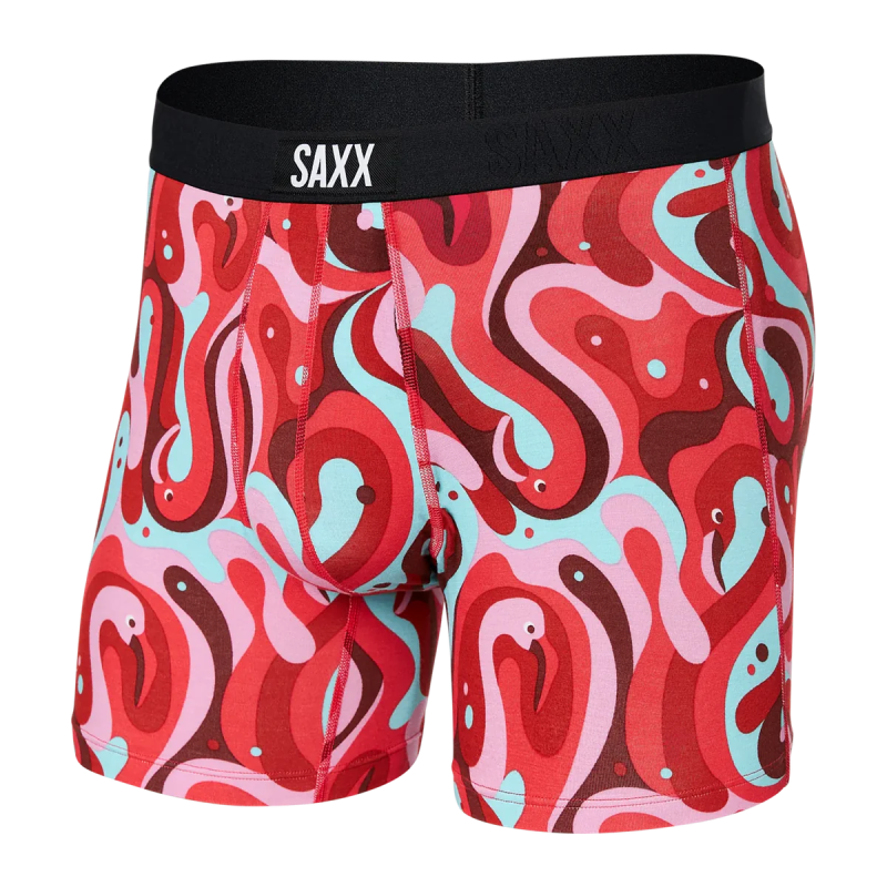 SAXX Men's Vibe Boxer Brief Underwear - Lava Lamp Flamingo - Multi