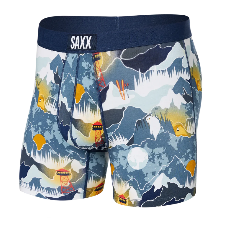 SAXX Men's Vibe Boxer Brief Underwear - Winter Skies - Navy