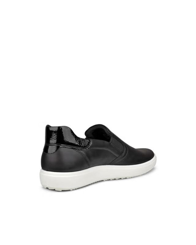 Ecco Women's Soft 7 Slip - On - Black/Patent Black