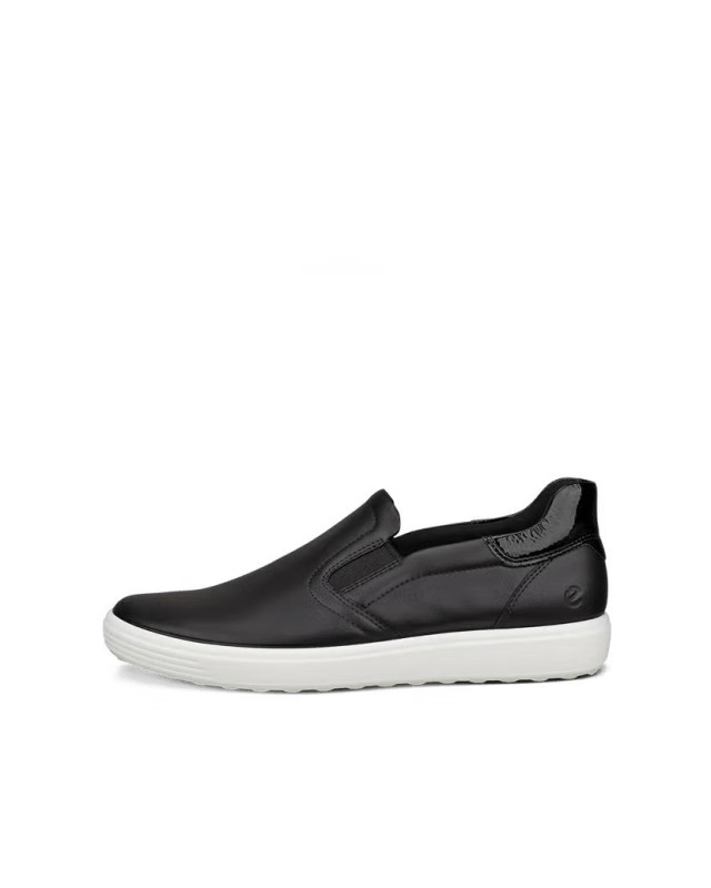 Ecco Women's Soft 7 Slip - On - Black/Patent Black